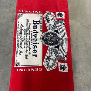Budweiser Beer  Beach Towel King of Beers 29 X 59 Red White Blue